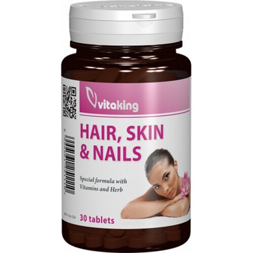 Supliment natural pentru par, piele si unghii, Vitaking, 30 comprimate