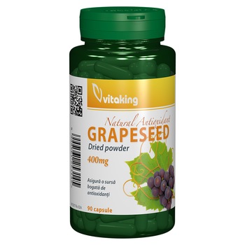 Capsule din samburi de struguri 400 mg, Vitaking, 90 capsule Capsule din samburi de struguri 400 mg, Vitaking, 90 capsule
