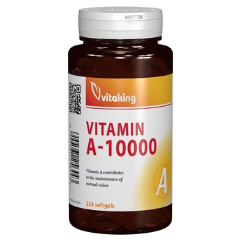 Supliment alimentar Vitamina A 10.000 UI, Vitaking, 250 capsule gelatinoase Supliment alimentar Vitamina A 10.000 UI, Vitaking, 250 capsule gelatinoase