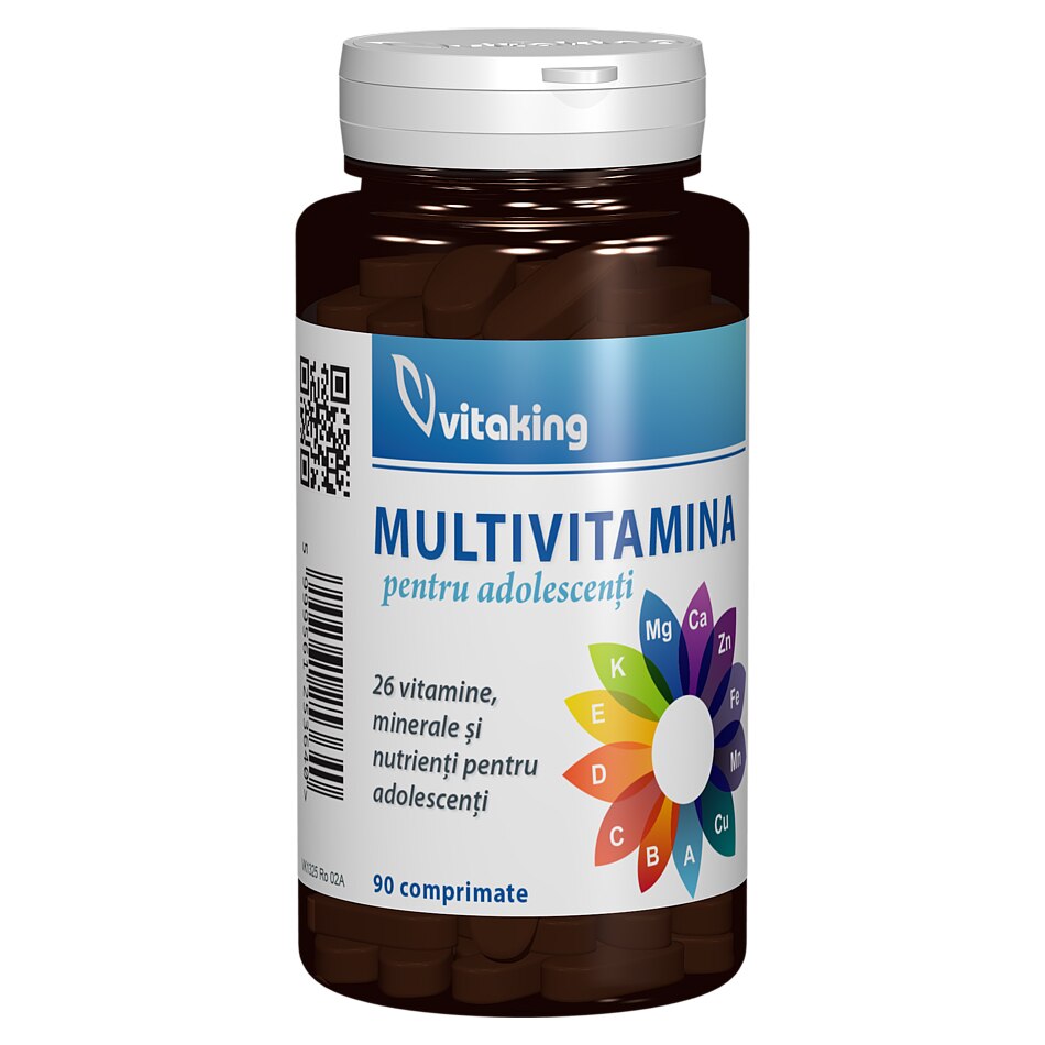 Supliment alimentar Multivitamina cu minerale pentru adolescenti, Vitaking, 90 comprimate