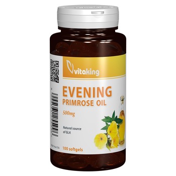Supliment alimentar Ulei de primula 500 mg, Vitaking, 100 capsule gelatinoase Supliment alimentar Ulei de primula 500 mg, Vitaking, 100 capsule gelatinoase