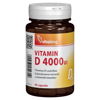 Supliment alimentar Vitamina D3 Forte, 4000UI, Vitaking, 90 capsule Supliment alimentar Vitamina D3 Forte, 4000UI, Vitaking, 90 capsule