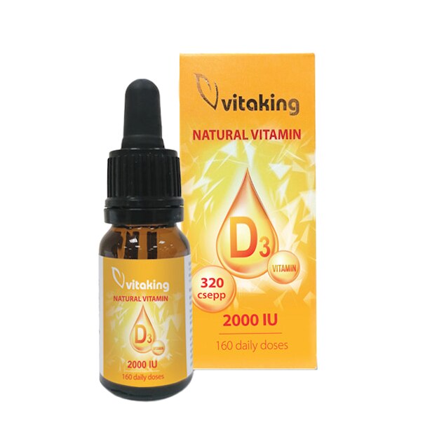 Picaturi de Vitamina D3, 2000UI, Vitaking, 10 ml