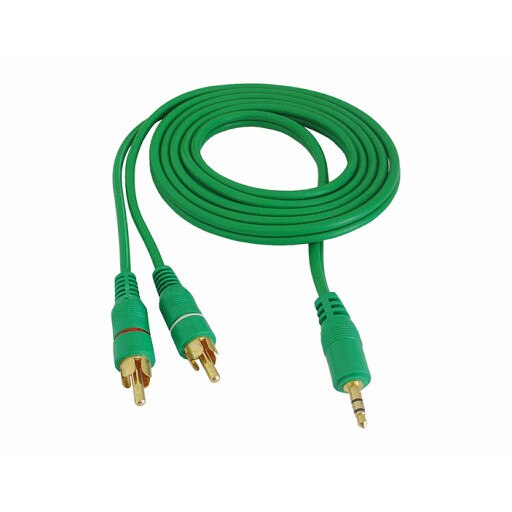 Cablu jack 3,5mm la 2RCA 1,5m verde