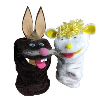 Set papusa de mana iepuras maro si oita alba plus, 30 cm Set papusa de mana iepuras maro si oita alba plus, 30 cm