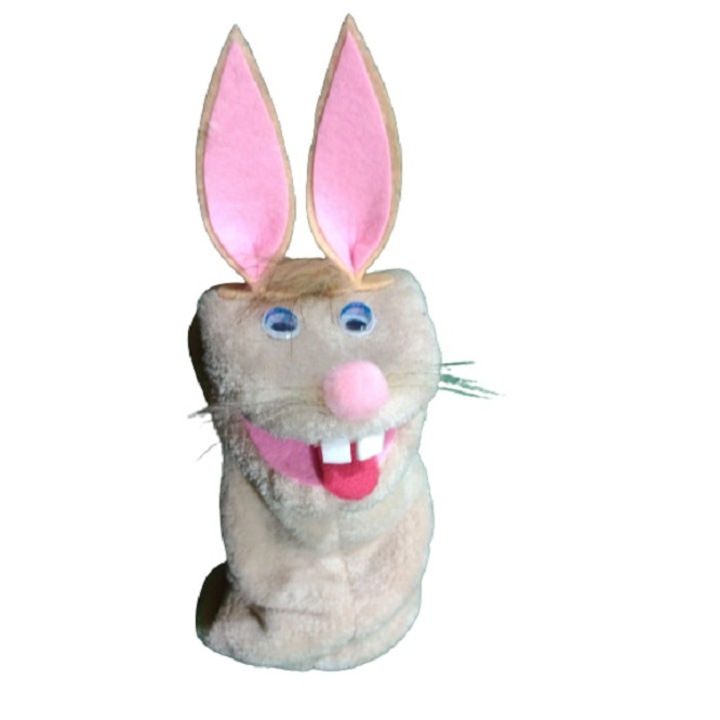 Omg Nyúl kézi báb, plüss, krém, 30 cm