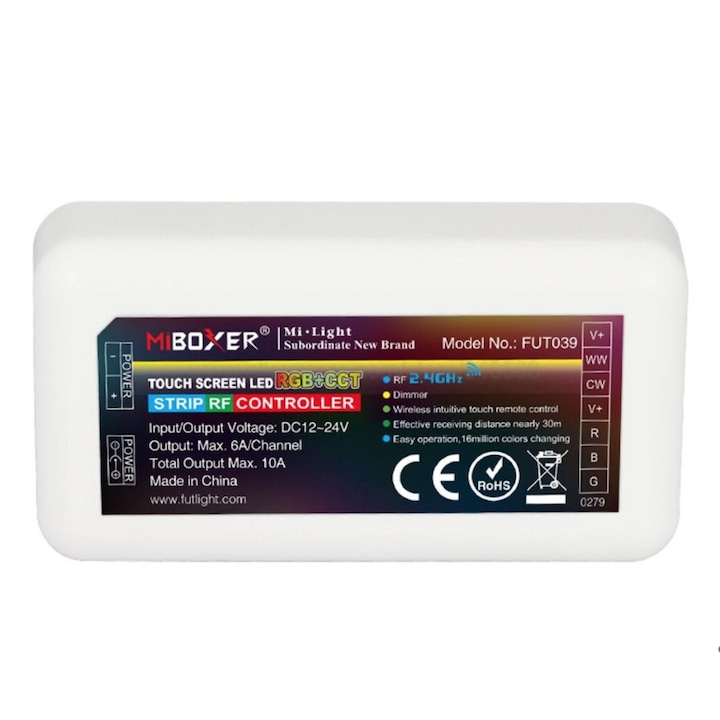 Controler Inteligent 2.4GHz Wireless RF Pentru Banda LED RGB+CCT Fut039 Mi-Light 12A