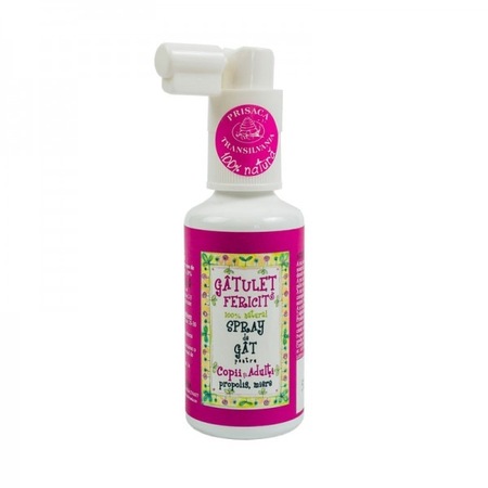Gatulet Fericit - Spray de gat pentru copii si adulti - Prisaca Transilvania 20 ml