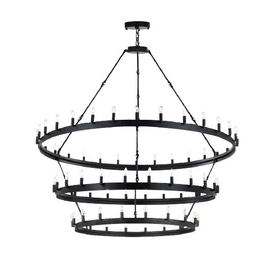 Candelabru Cojom Arthur 66n, 66xE14, negru mat, diametru 150cm