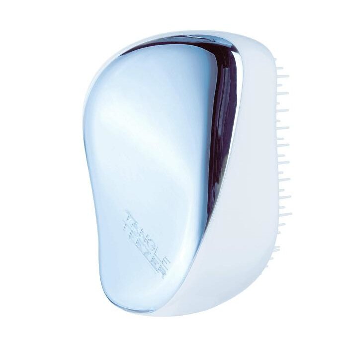 Perie pentru par Tangle Teezer Compact Styler Smooth & Shine Sky Blue Delight Chrome