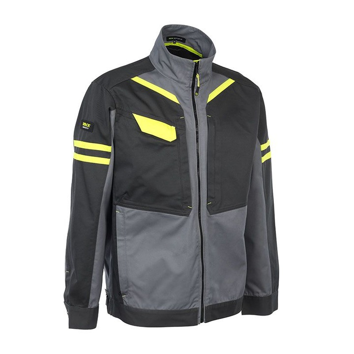 Jacheta work Shelter, negru/gri cu insertii reflectorizante, marimea M