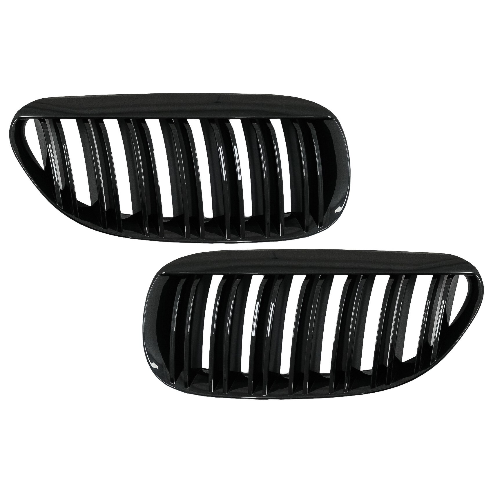 Set 2 Grile Centrale compatibil cu BMW Seria 6 E63 E64 LCI Pre-LCI (2004-2010) M Design Negru Lucios (FGBME63DPB)