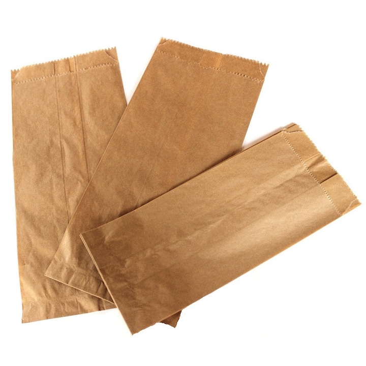 Pungi din hartie pentru produse vrac 500 g, 11+5x25 cm, 100 buc