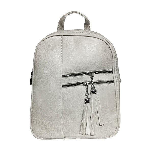 Rucsac dama piele ecologica Trendd Zip, Gri