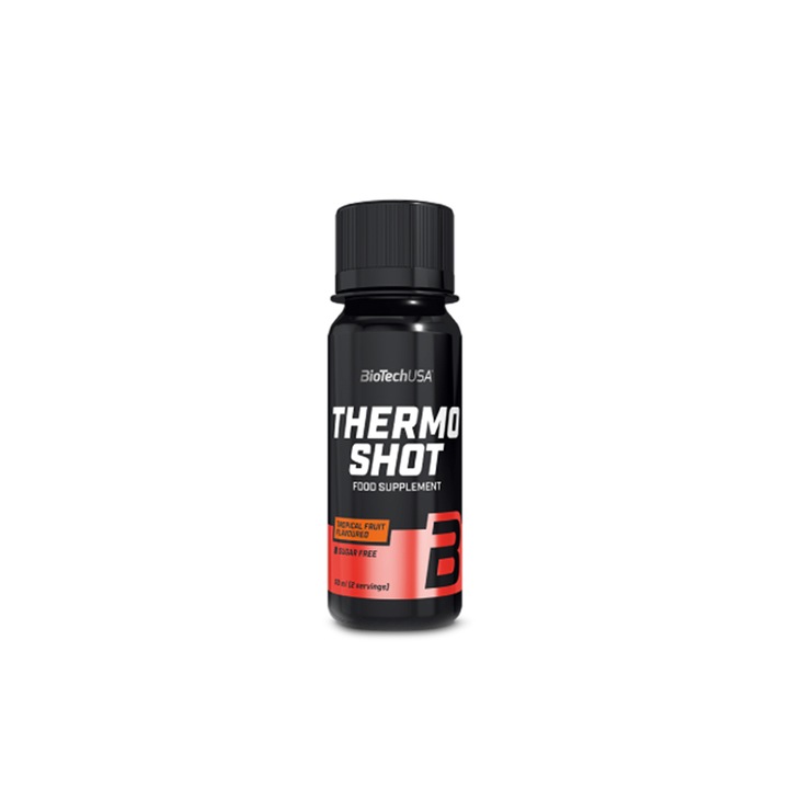 Supliment Alimentar, Biotech Usa, Thermo Shot pentru slabit cu aroma de fructe tropicale, 60 ml