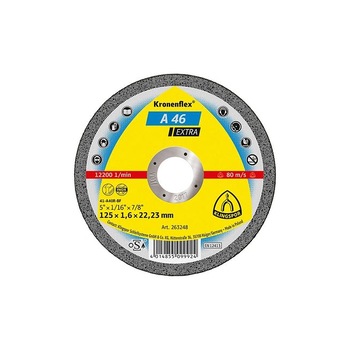 Disc debitare inox si metal, Klingspor A 46 Extra, 125 x 22.23 x 1.6 mm Disc debitare inox si metal, Klingspor A 46 Extra, 125 x 22.23 x 1.6 mm