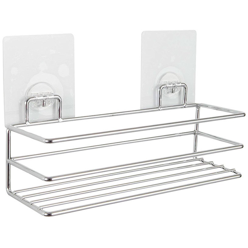 Suport condimente COMPACTOR, 2 nivele, Gri, Otel, 52 x 4 x 9 cm