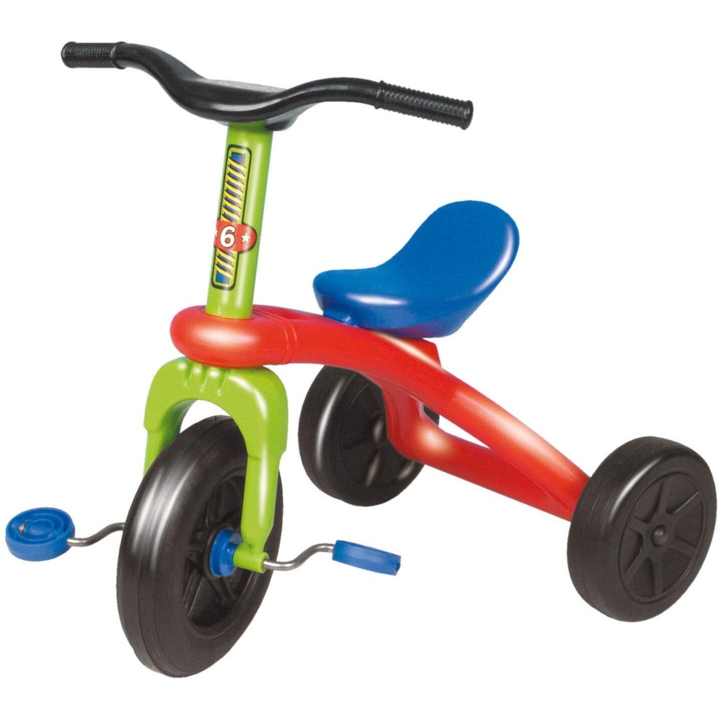 Tricicleta multicolora cu pedale si 3 roti, are scaun cu spatar , pentru copii , model unisex, ATS