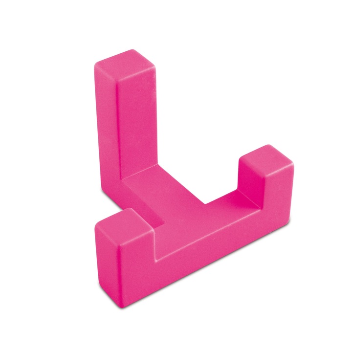 Cuier dublu modern 52x40mm finisaj roz