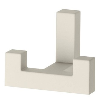 Cuier dublu modern 52x40mm finisaj alb ecru Cuier dublu modern 52x40mm finisaj alb ecru