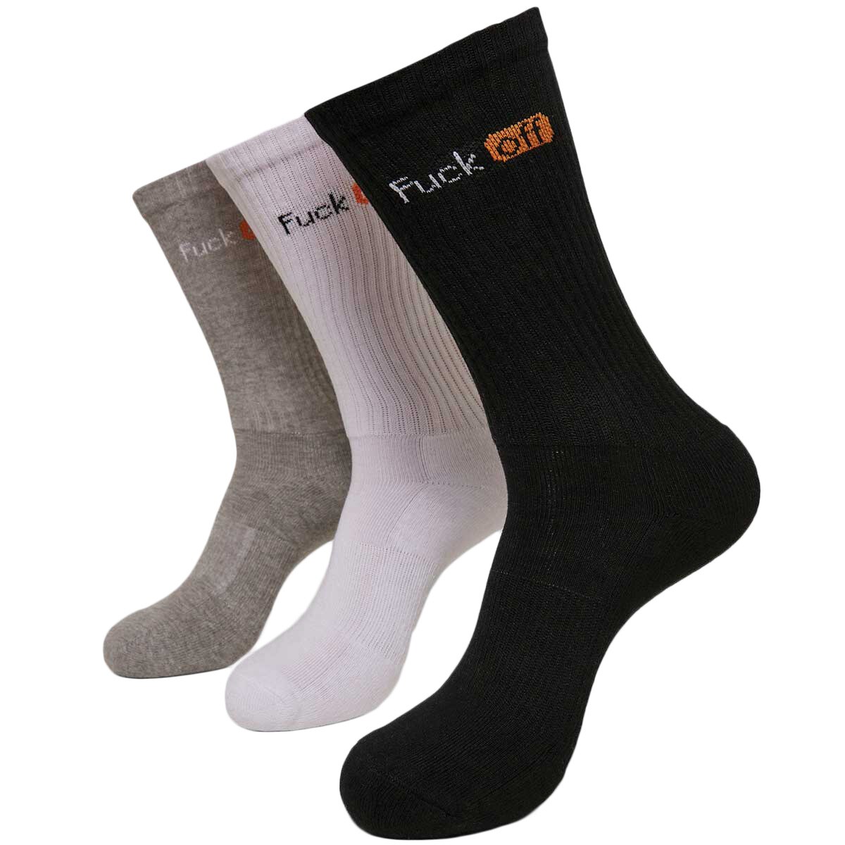 Set 3 perechi sosete, Urban Classics, text F_ck Off, 43-46 EU