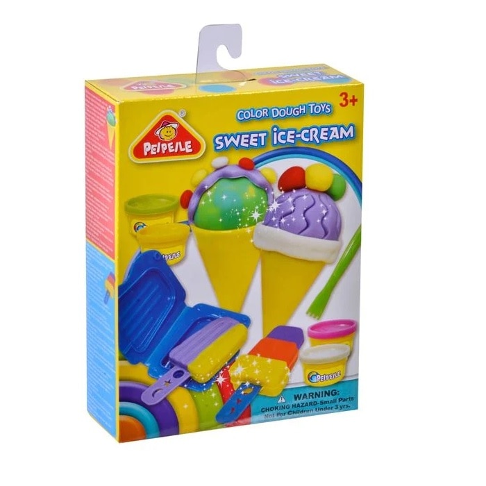 Set creativ de plastilina pentru copii, Inghetata dulce, PLD D-6818