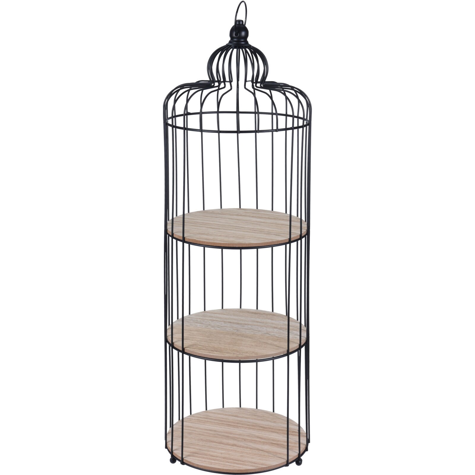 Raft 3 polite, forma colivie, metal/MDF, 25x80 cm