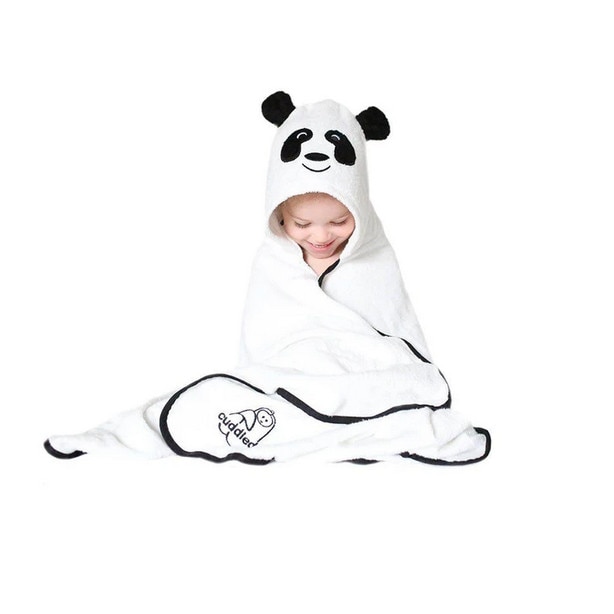 Prosop pentru copii Cuddlepanda, Cuddledry, Bambus/Bumbac, Alb/Negru 130 x 90 cm