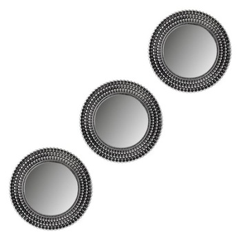 Set 3 oglinzi decorative pentru casa, cu rama moderna argintie Set 3 oglinzi decorative pentru casa, cu rama moderna argintie
