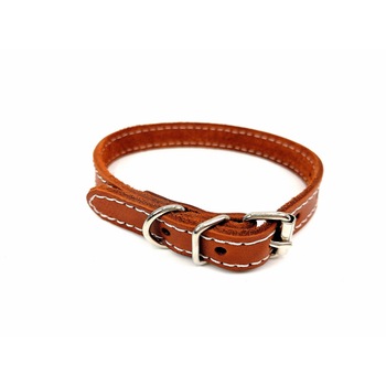 Zgarda din piele naturala maro 14 mm x 37 cm Zgarda din piele naturala maro 14 mm x 37 cm