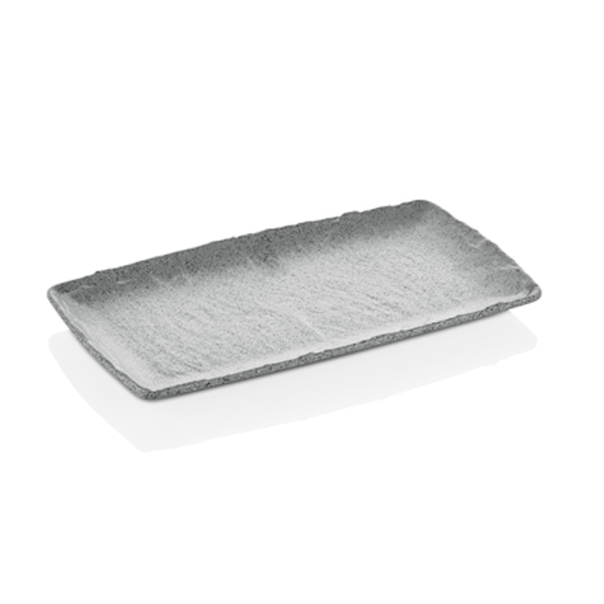 Platou din melamina RAKI cu aspect ardezie gri GN 2x4 53x16,3 cm