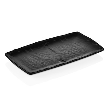 Platou din melamina RAKI cu aspect ardezie neagra GN 1x3 32,5x17,6 cm Platou din melamina RAKI cu aspect ardezie neagra GN 1x3 32,5x17,6 cm