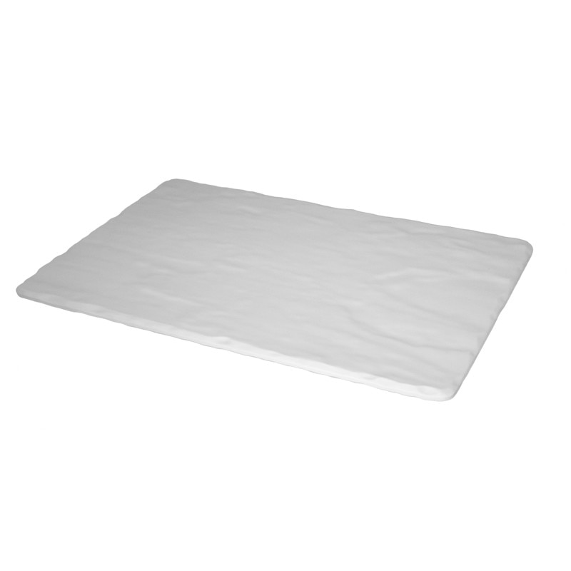 Platou dreptunghiular melamina Culinaro 16,5x30 cm aspect ardezie alba