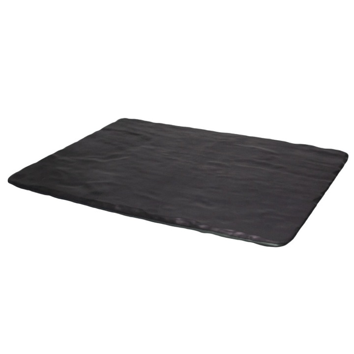 Platou dreptunghiular melamina Culinaro GN 1x2 26x32 cm aspect ardezie neagra