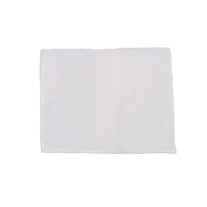 Бебешка плоска възглавница Бяла памучна 50х40 см
