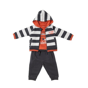 Trening baieti 3 piese Babybol, imprimeu catel, gri Trening baieti 3 piese Babybol, imprimeu catel, gri