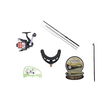 Kit pescuit sportiv Lanseta + mulineta + fir + suport + cap suport + clopotel Kit pescuit sportiv Lanseta + mulineta + fir + suport + cap suport + clopotel