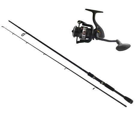 Pachet lanseta spinning Diamant alb Black Cat 2.4 m si mulineta YZ 3000, putere de aruncare 10-30 g