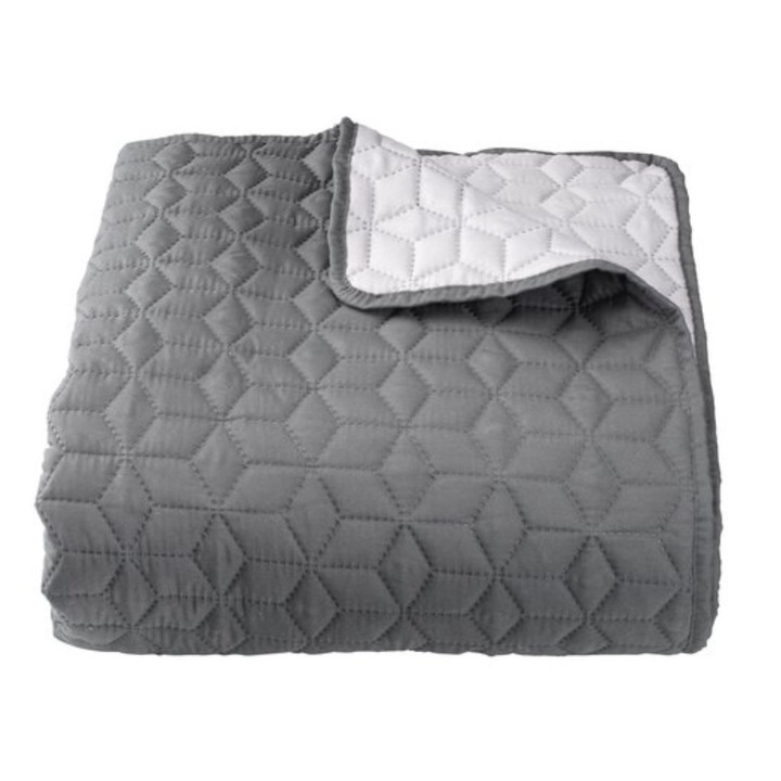 Cuvertura gri, 220 x 160 cm, lavabila la masina de spalat