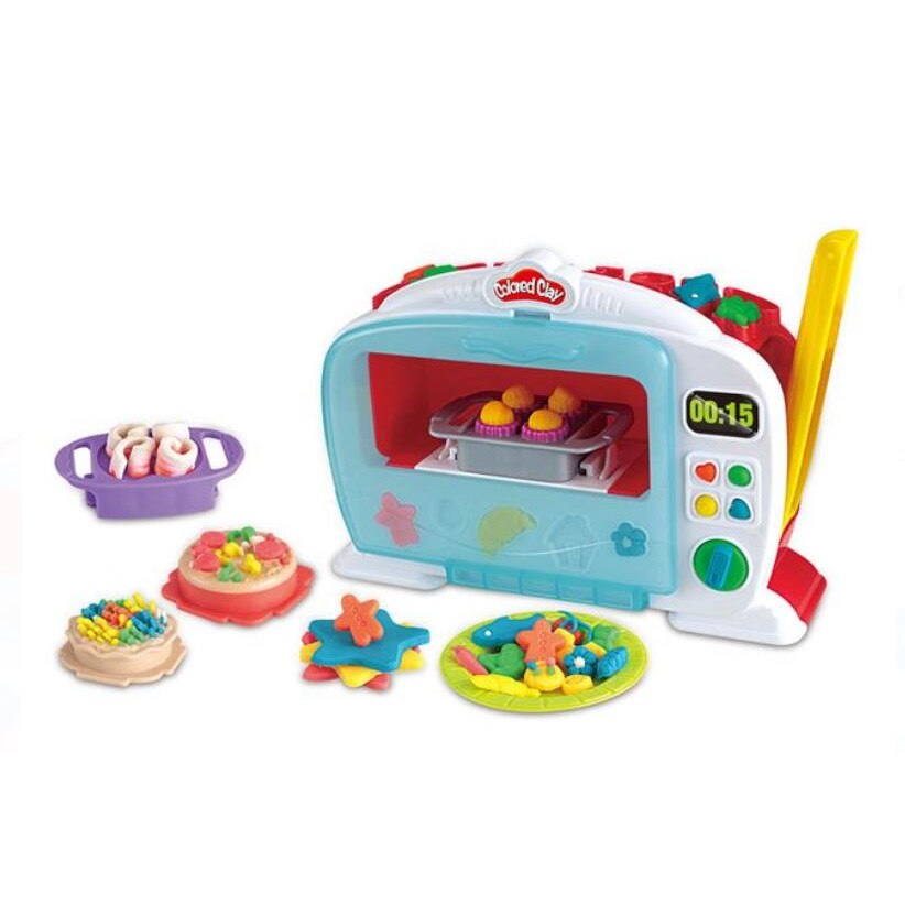 Set plastilina si accesorii tip cuptor cu microunde cu sunete si lumini, 3 ani +