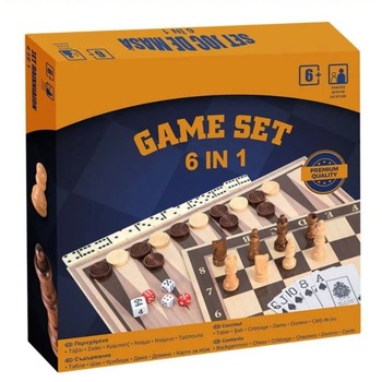 Set jocuri de societate 6 in 1, SG, Table-Sah-Cribbage-Dame-Domino-Carti de joc Set jocuri de societate 6 in 1, SG, Table-Sah-Cribbage-Dame-Domino-Carti de joc
