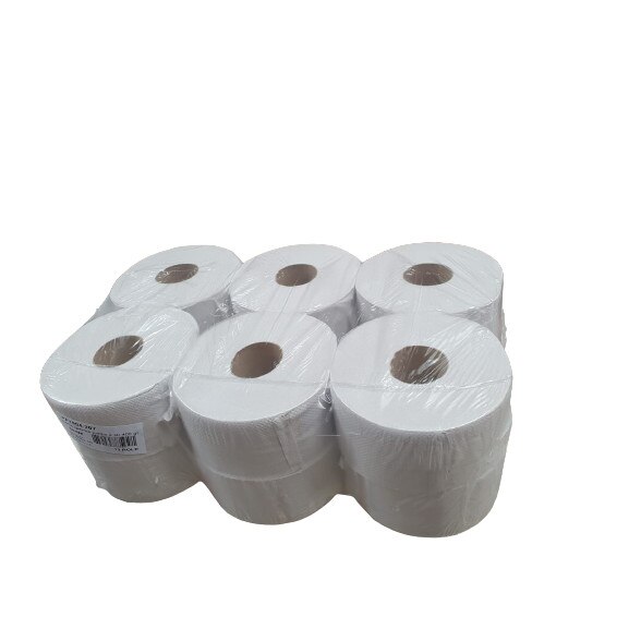 Hartie igienica alba, 400gr, 2 straturi, 12 role/bax, Jumbo Microperforata