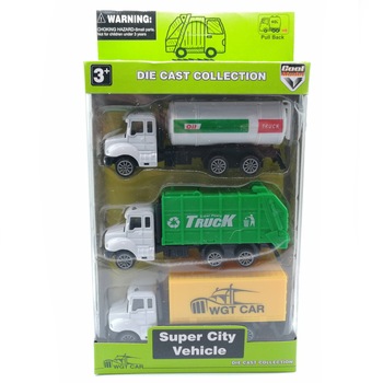 Set 3 masini utilitare, Super City Vehicle, metal Set 3 masini utilitare, Super City Vehicle, metal