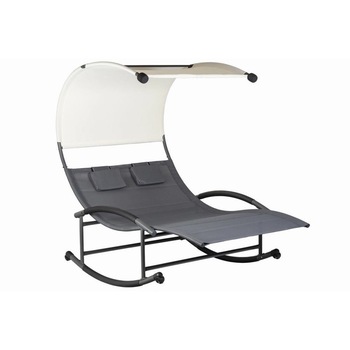 Sezlong tip balansoar, 2 persoane cu prelata protectie soare, otel, 200x140x178 cm Sezlong tip balansoar, 2 persoane cu prelata protectie soare, otel, 200x140x178 cm