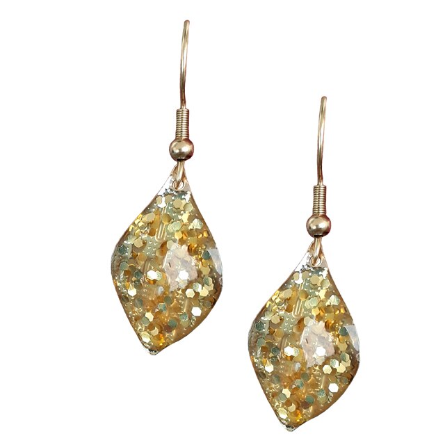 Cercei drop dama, aurii, 3 cm inaltime