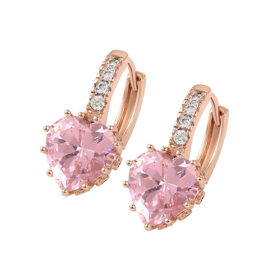 Cercei Heart Brilliant Pink