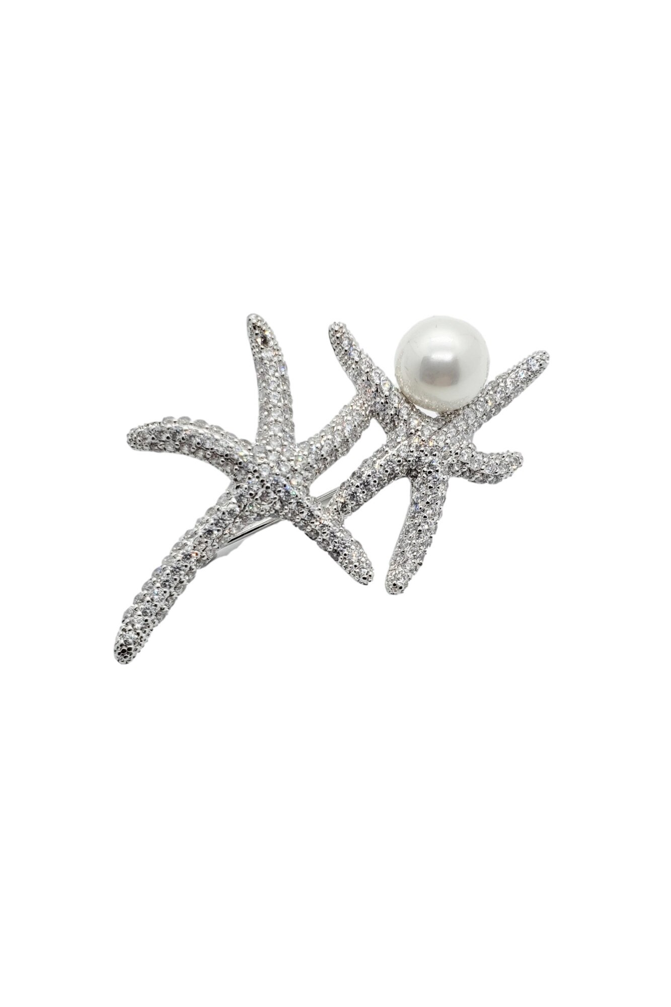 Brosa SEA LIFE NO.1, Swarovski, argintiu, inox placat cu aur de 14K, 25 g, Cutie