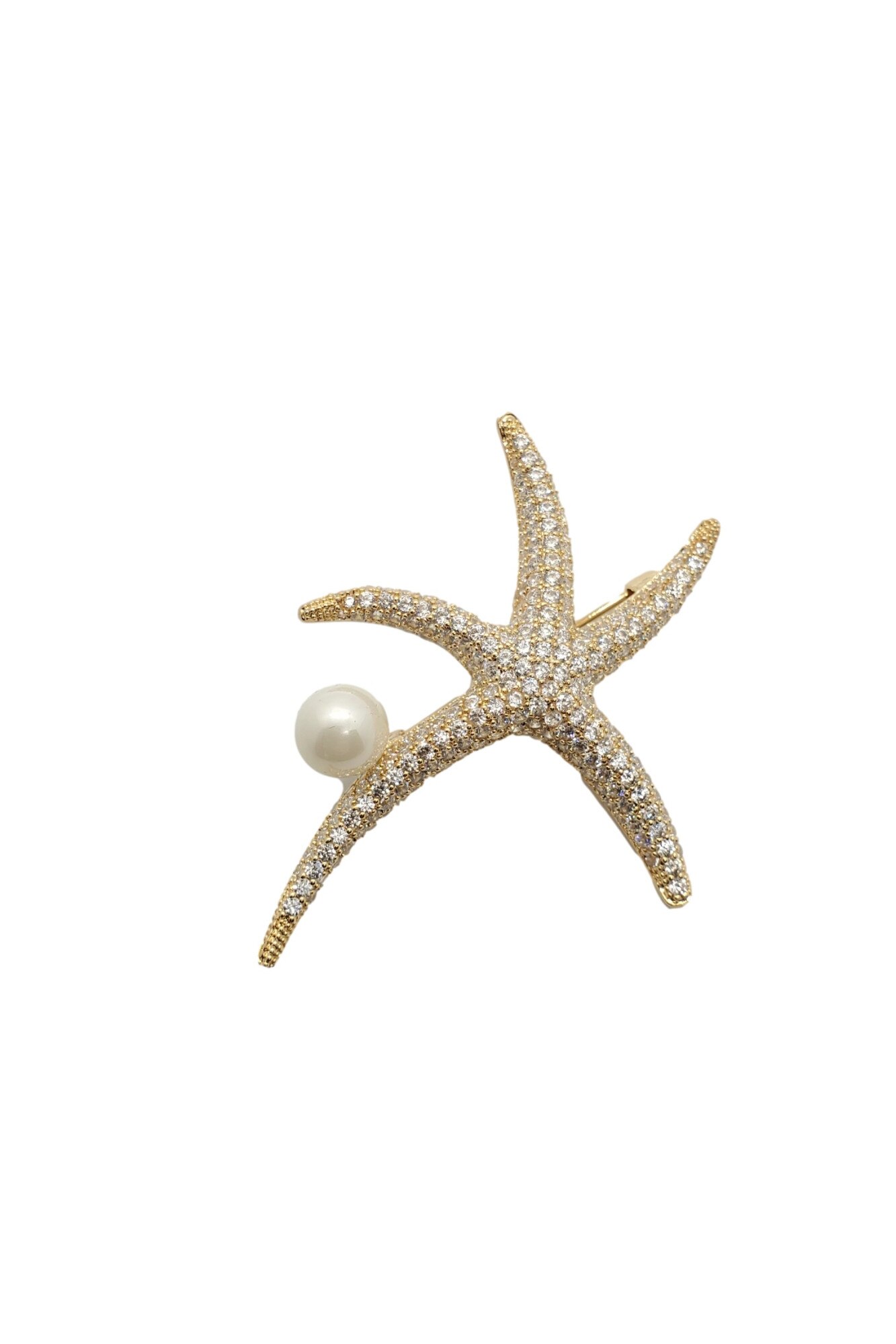 Brosa SEA LIFE NO.2 , Swarovski, auriu, inox placat cu aur de 14K, 25 g, Cutie