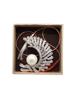 Brosa MOON CRYSTALS , Swarovski, inox placat cu aur alb de 14K, 45 g, Cutie Brosa MOON CRYSTALS , Swarovski, inox placat cu aur alb de 14K, 45 g, Cutie