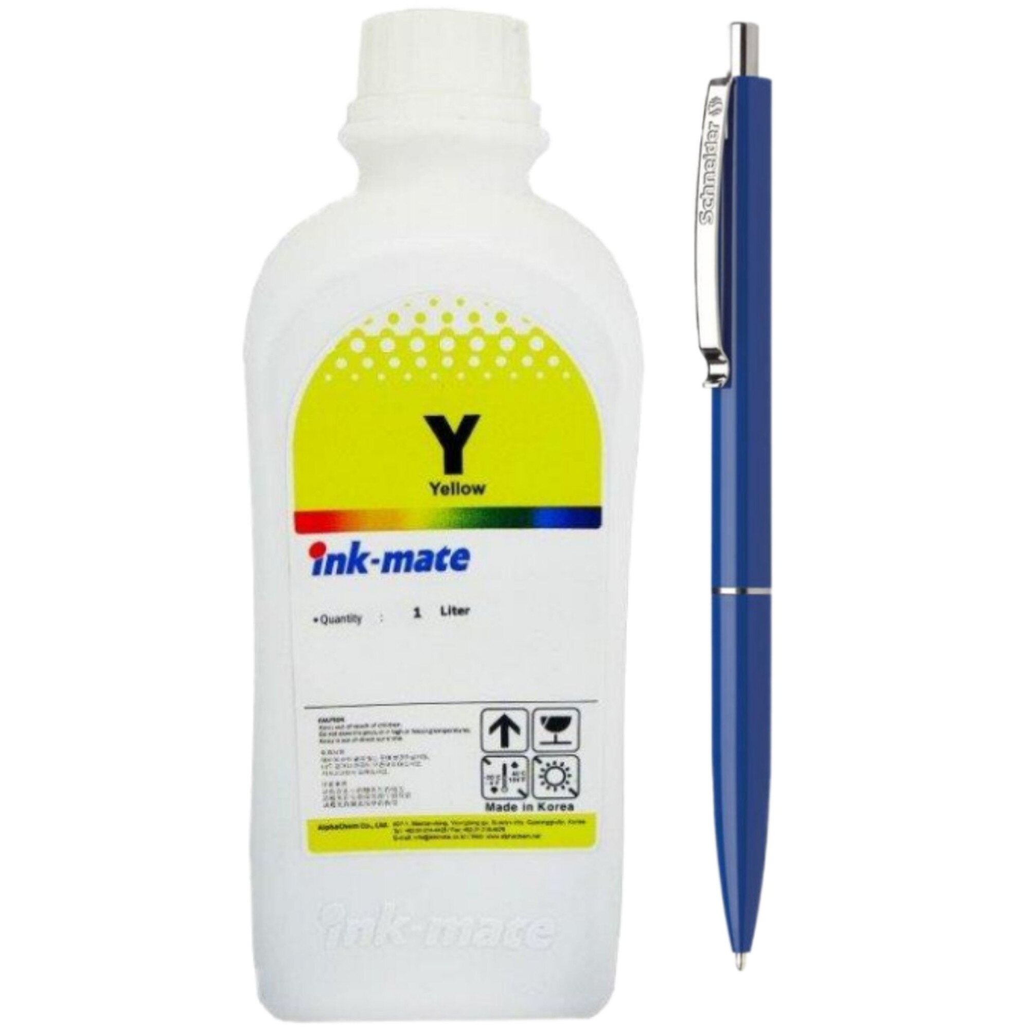Flacon cerneala plotter InkMate compatibil HP C9469A (91) Yellow 1000ml si Pix Schneider